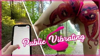 Public dare - stepsister walks outside with no panties and with remote control vibrator in her pussy