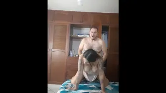 My stepuncle fucks me doggy style until he cums inside