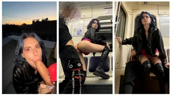 Extreme Public Sex in the Subway and sex on the roof - Darcy Dark