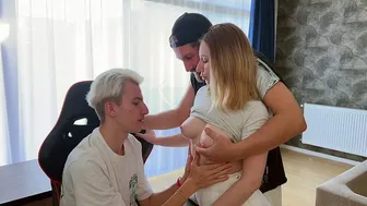 My step-son is still a virgin, time to fix that. And have some fun myself.
