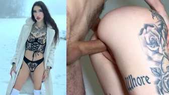 She surprised him on a walk so he could fuck her