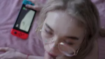 Step sister wanted to play with the console, but I flooded her ass sperm. Karneli Bandi.