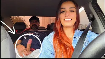 Redhead rideshare driver catches passenger masturbating from behind!