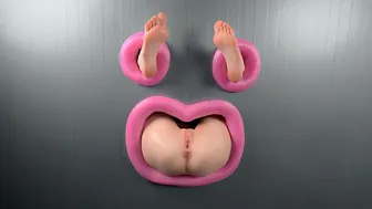 Gloryhole fuck that ass through the wall until her foot shake - pinkloving