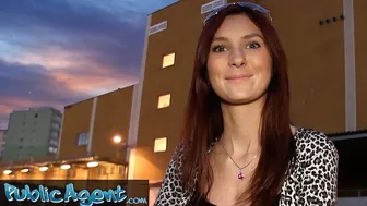 Public Agent - redhead had great tits, big hips and let me fuck her outside