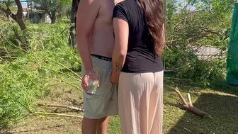 I get turned on watching the gardener work, I'm going to grab his penis but my husband arrives in his truck and catches us!