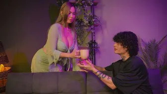 Busty MILF ends up having sex with her son's best friend when they're alone at home
