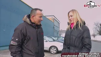 German blonde approached on the street and fucked in the ass