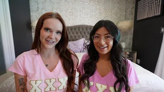 Hot college sluts save the sorority with pussy - Cami Strella x Chloe Foxxe x Lev Lieben