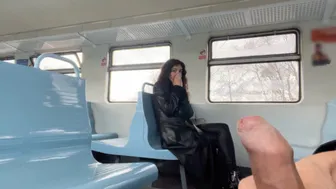 Public Dick Flashing on Train - Stranger Girl was Shocked when Saw my Hard Cock