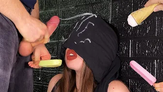 ICE CREAM GAME. StepSis got Cumshot all over her Face and Deepthroated - Game of Taste