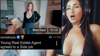 Porn React - Comatozze Hot Young Real Estate Agent Does Side Job for Cash & Takes Massive Cumshot - ItSweetShay