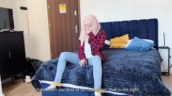 "It's bigger than your father's cock!" Arab stepmom compares stepson's uncut dick with her husbands in a shared hotel room
