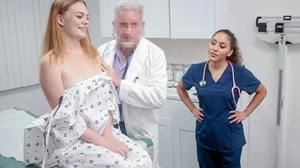 PervDoctor - Curvy Teen Needs Special Treatment And Lets Her Doctor And Nurse To Take Care Of Her