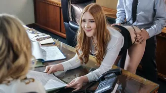 FreeUse Milf - Submissive Milfs With Huge Tits Bend Over The Desk For Their Boss To Pound Them