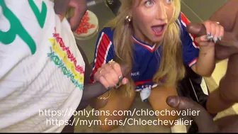 FRANCE VS SENEGAL she gets fucked hard by 3 bbc for the world cup (double penetration/facial/foot)