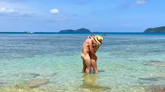 We Skinny Dipped and Fucked All Day on a Public Beach in Thailand - Real Amateur Sex