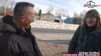 Simple German housewife invited to have sex on the street