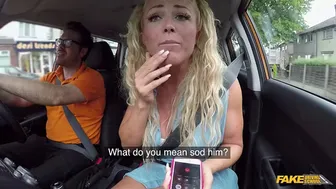 Blonde British MILF with Big Tits gives World Class Tit Wank - Fake Driving School
