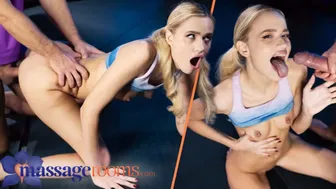 Fitness Rooms Petite Russian blonde Novella Night hot sex with big dick yoga instructor