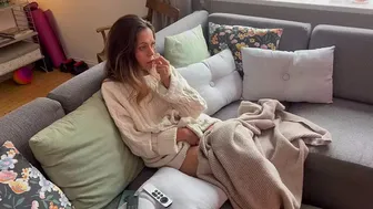 Hot milf got horny and begged to be fucked in the sofa