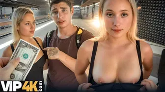VIP4K. She Showed me her boobs and ran away from her boyfriend