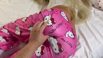 My little Step Sister in her Tight Pajamas makes me Cum Twice