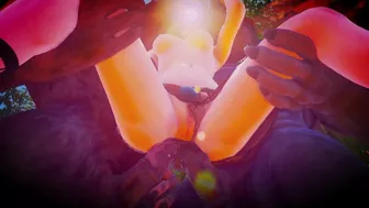 Double Anal Furry with Huge Dildos & Slim Frenchie